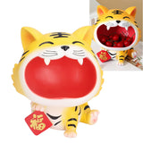 Resin Animal Storage Decoration Big Mouth Animal Statue Key Holder for Living Room Bedroom OfficeLucky Tiger