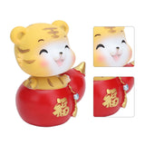 Tiger Ornament Premium Resin Cute Exquisite Bright Colors Durable Wide Application Tiger ToyBlessing Tiger