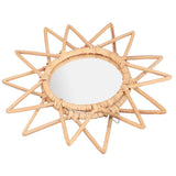 Rattan Innovative Art Decoration Makeup Mirror Retro Dressing Bathroom Wall Hanging MirrorStar - 45-Degree Angle