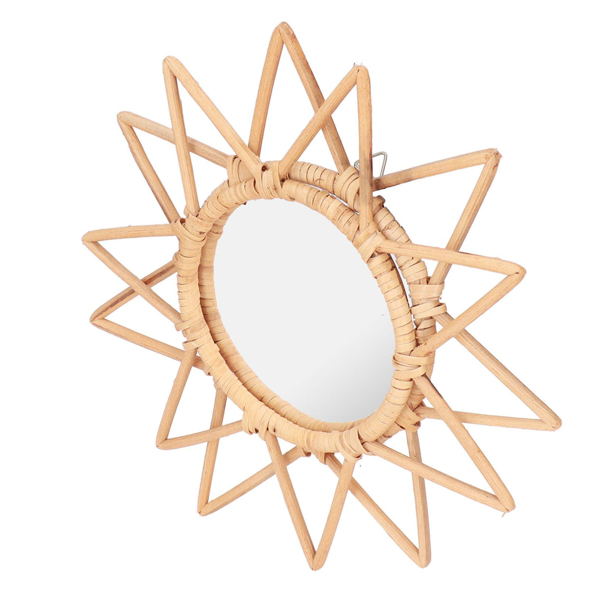 Rattan Innovative Art Decoration Makeup Mirror Retro Dressing Bathroom Wall Hanging MirrorStar