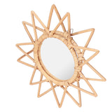 Rattan Innovative Art Decoration Makeup Mirror Retro Dressing Bathroom Wall Hanging MirrorStar