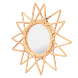 Rattan Innovative Art Decoration Makeup Mirror Retro Dressing Bathroom Wall Hanging MirrorStar