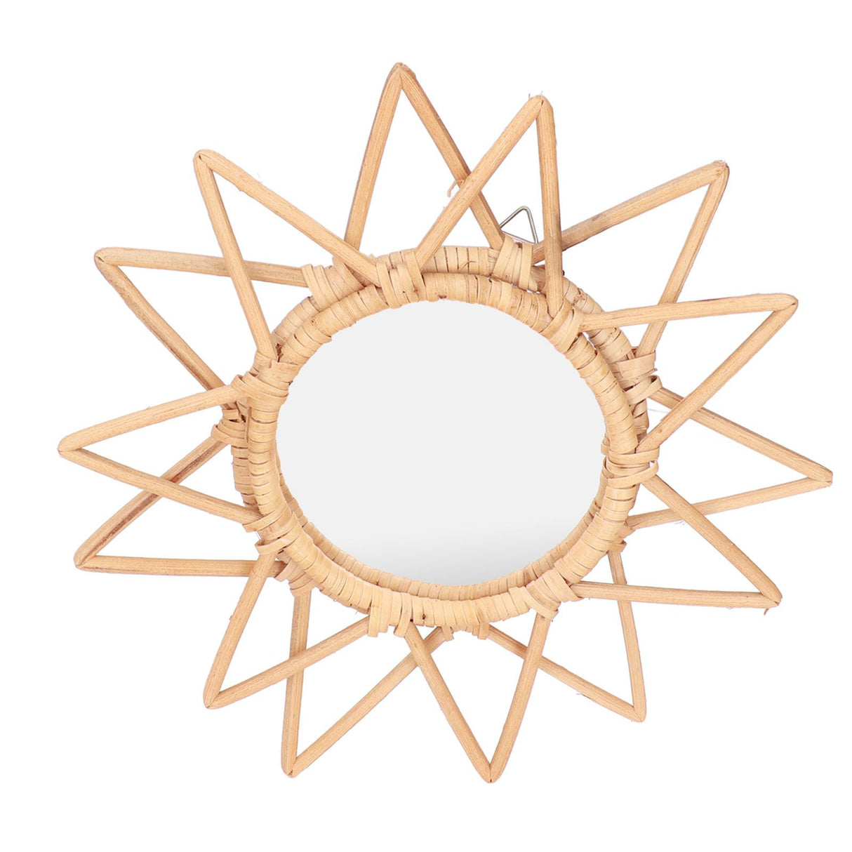 Rattan Innovative Art Decoration Makeup Mirror Retro Dressing Bathroom Wall Hanging MirrorStar