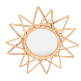 Rattan Innovative Art Decoration Makeup Mirror Retro Dressing Bathroom Wall Hanging MirrorStar