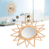 Rattan Innovative Art Decoration Makeup Mirror Retro Dressing Bathroom Wall Hanging MirrorStar