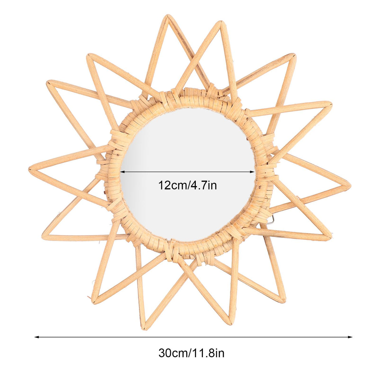 Rattan Innovative Art Decoration Makeup Mirror Retro Dressing Bathroom Wall Hanging MirrorStar