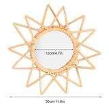 Rattan Innovative Art Decoration Makeup Mirror Retro Dressing Bathroom Wall Hanging MirrorStar