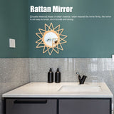 Rattan Innovative Art Decoration Makeup Mirror Retro Dressing Bathroom Wall Hanging MirrorStar - Extra Image