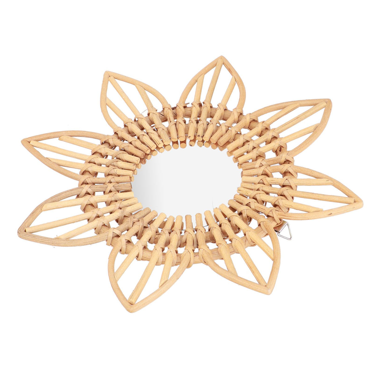 Rattan Innovative Art Decoration Makeup Mirror Retro Dressing Bathroom Wall Hanging MirrorFlower