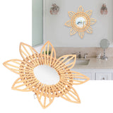 Rattan Innovative Art Decoration Makeup Mirror Retro Dressing Bathroom Wall Hanging MirrorFlower - Extra Image