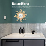 Rattan Innovative Art Decoration Makeup Mirror Retro Dressing Bathroom Wall Hanging MirrorFlower - Extra Image
