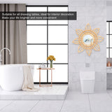 Rattan Innovative Art Decoration Makeup Mirror Retro Dressing Bathroom Wall Hanging MirrorFlower