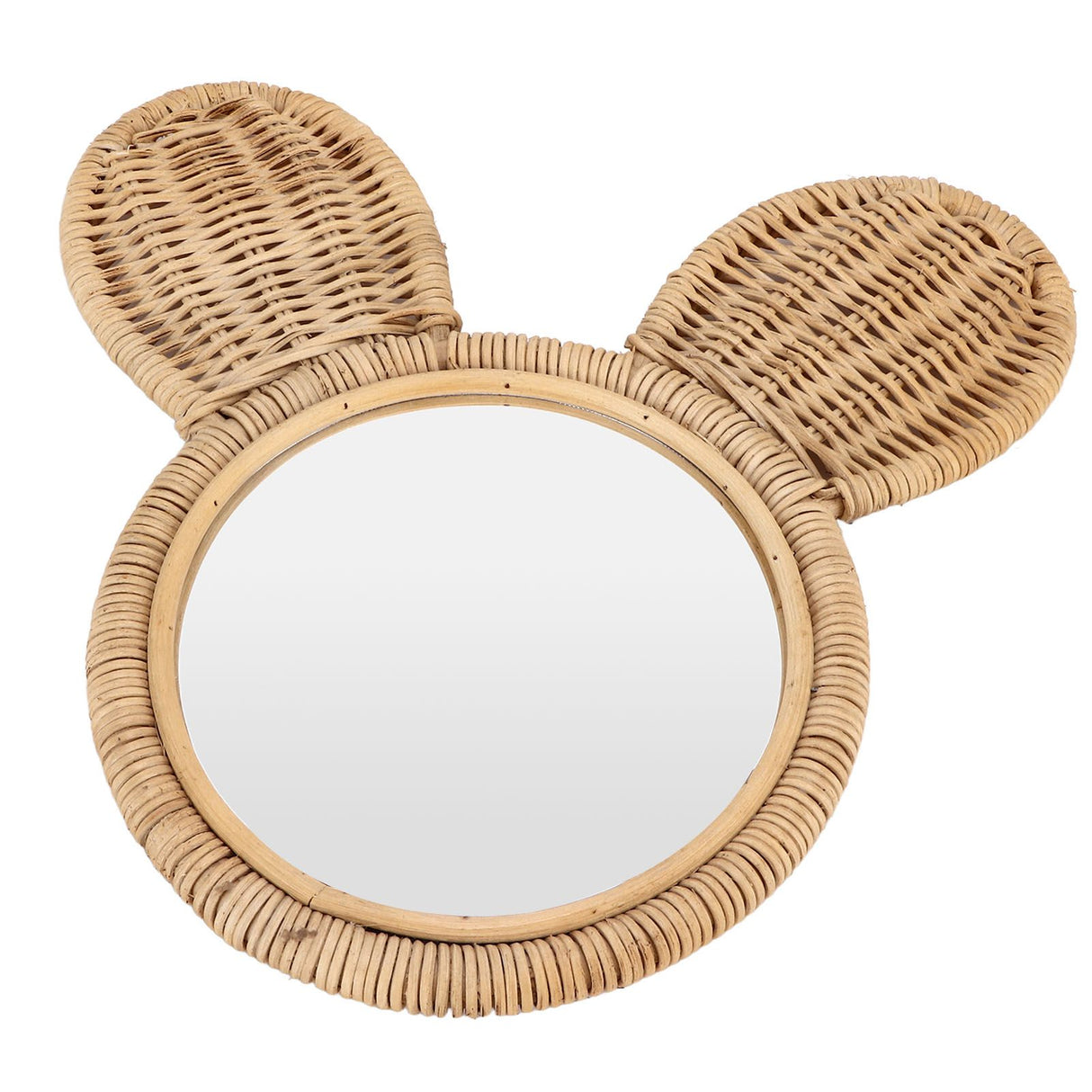 Hanging Mirror High Definition Rattan Mirror Wall Decorative Makeup Mirror for Bathroom Hotel