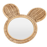 Hanging Mirror High Definition Rattan Mirror Wall Decorative Makeup Mirror for Bathroom Hotel - Front View