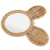 Hanging Mirror High Definition Rattan Mirror Wall Decorative Makeup Mirror for Bathroom Hotel