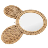 Hanging Mirror High Definition Rattan Mirror Wall Decorative Makeup Mirror for Bathroom Hotel