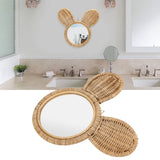 Hanging Mirror High Definition Rattan Mirror Wall Decorative Makeup Mirror for Bathroom Hotel