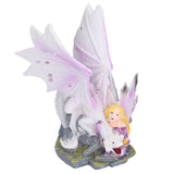 Dragon Girl Desktop Ornament Standing Sculpture Resin Bedroom Decoration Statue for Living Room Office - Rear View
