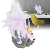 Dragon Girl Desktop Ornament Standing Sculpture Resin Bedroom Decoration Statue for Living Room Office - Extra Image