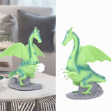 Resin Flying Dragon Statue Holding Ball Dragon Sculpture Decoration for Bedroom Study Room Garden Corridor Hallway
