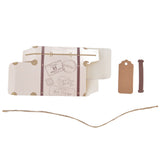 50 Sets Travel Themed Suitcase Shape Candy Boxes Party Favor Candy Box Vintage Kraft Paper Gift Bag for Wedding Birthday - 45-Degree Angle