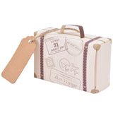 50 Sets Travel Themed Suitcase Shape Candy Boxes Party Favor Candy Box Vintage Kraft Paper Gift Bag for Wedding Birthday - Rear View