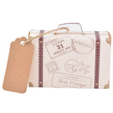 50 Sets Travel Themed Suitcase Shape Candy Boxes Party Favor Candy Box Vintage Kraft Paper Gift Bag for Wedding Birthday
