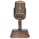 Music Award Trophy Synthetic Resin Decorative Microphone Tabletop Ornament for Home Singing Competition - 45-Degree Angle