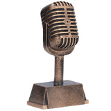 Music Award Trophy Synthetic Resin Decorative Microphone Tabletop Ornament for Home Singing Competition - Rear View