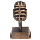 Music Award Trophy Synthetic Resin Decorative Microphone Tabletop Ornament for Home Singing Competition - Close-Up Angle