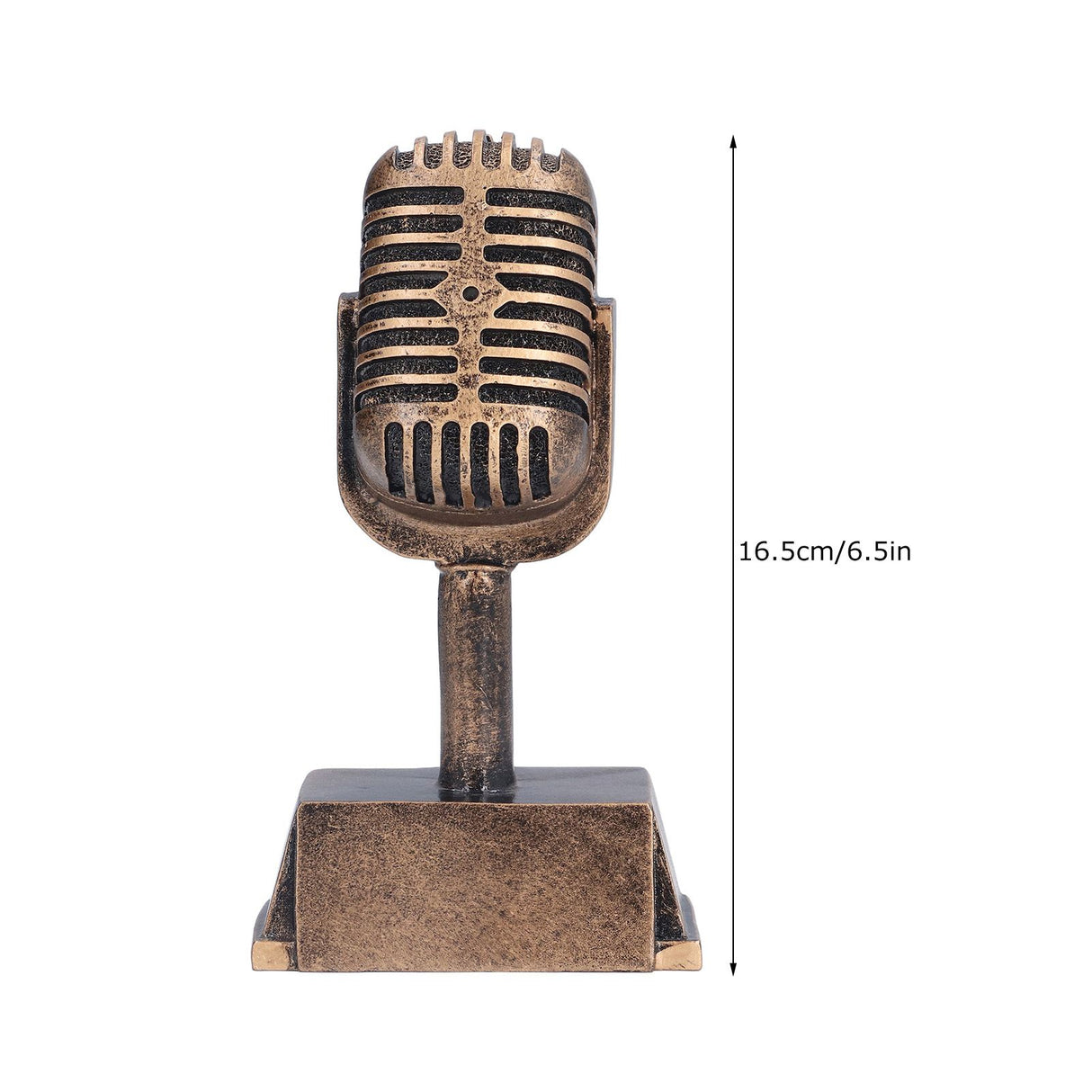 Music Award Trophy Synthetic Resin Decorative Microphone Tabletop Ornament for Home Singing Competition