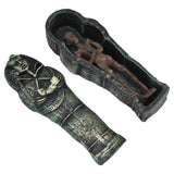 Mummy Coffin Decorations Aquarium Fish Tank Ornaments Landscape Skull Resin Skull Mummy Coffin Ornament - Top-Down View