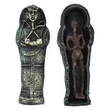 Mummy Coffin Decorations Aquarium Fish Tank Ornaments Landscape Skull Resin Skull Mummy Coffin Ornament - 45-Degree Angle