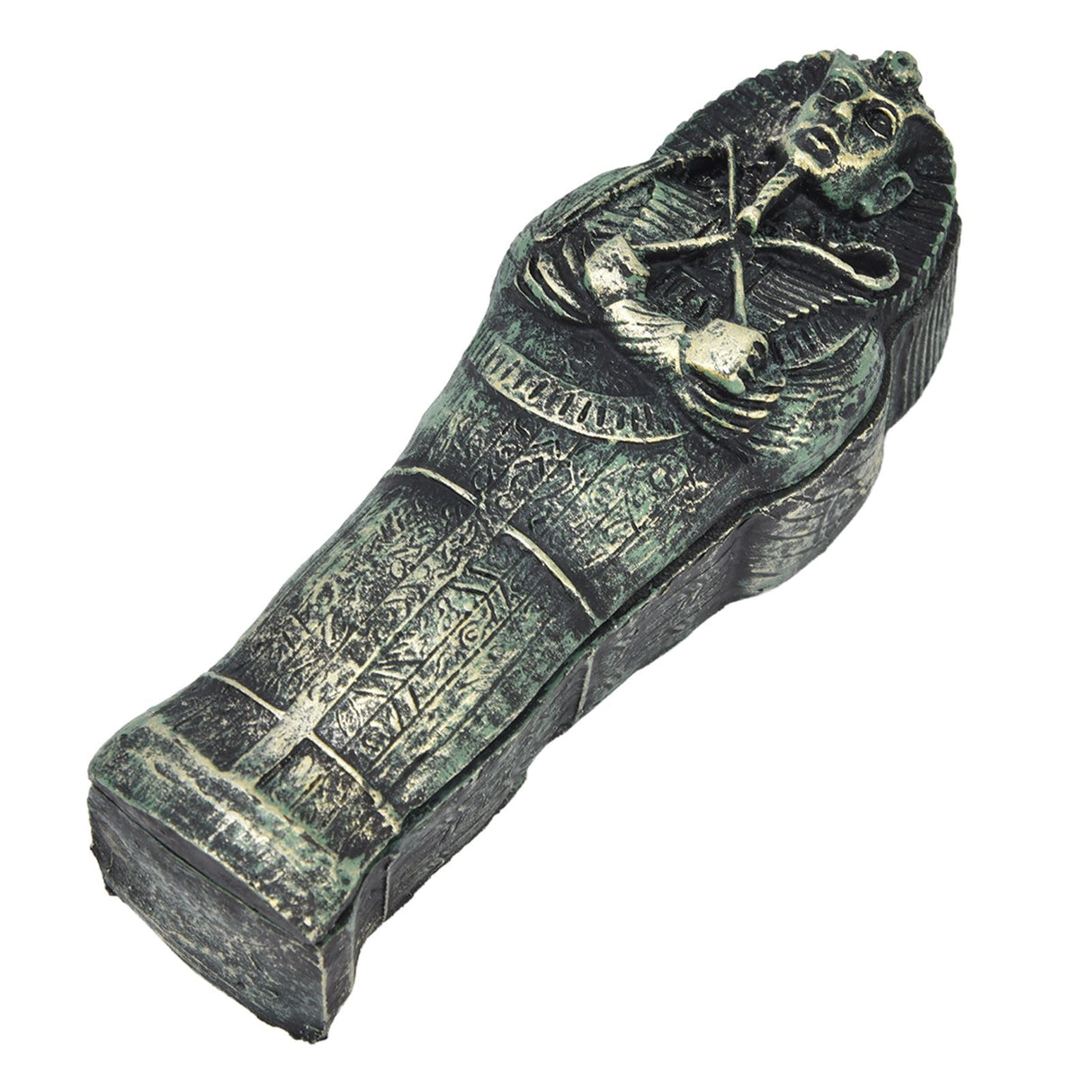 Mummy Coffin Decorations Aquarium Fish Tank Ornaments Landscape Skull Resin Skull Mummy Coffin Ornament