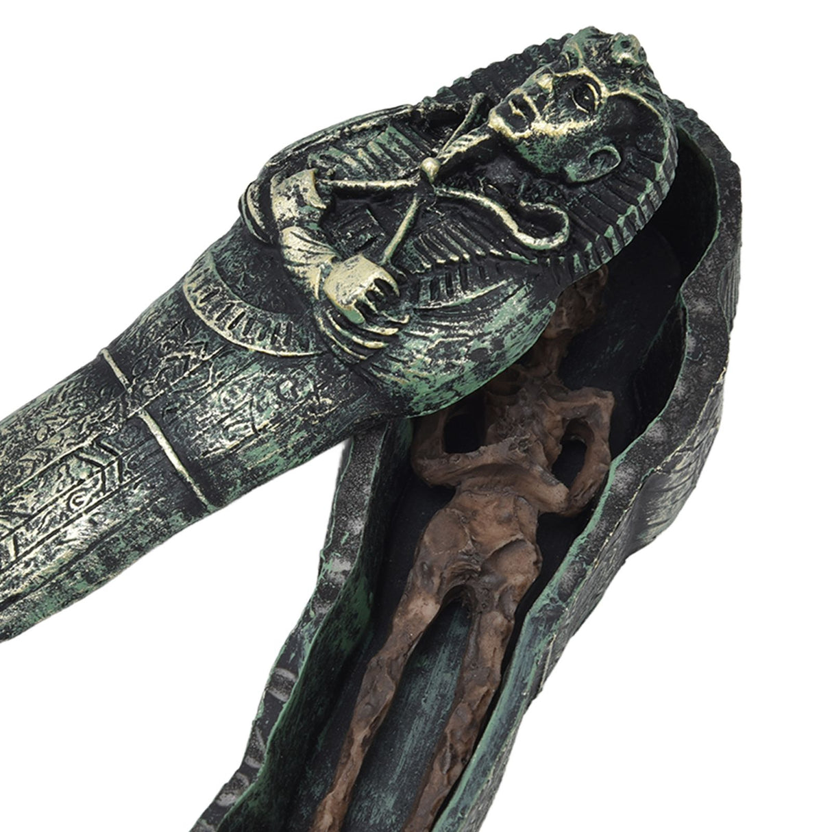 Mummy Coffin Decorations Aquarium Fish Tank Ornaments Landscape Skull Resin Skull Mummy Coffin Ornament