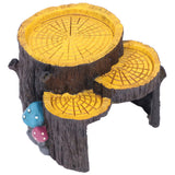Resin Mini Stump Shape Hiding Hole Wooden Cave Artificial Aquarium Plants Ornaments for Shelter