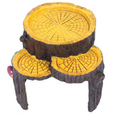 Resin Mini Stump Shape Hiding Hole Wooden Cave Artificial Aquarium Plants Ornaments for Shelter - Side View