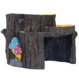 Resin Mini Stump Shape Hiding Hole Wooden Cave Artificial Aquarium Plants Ornaments for Shelter - Top-Down View