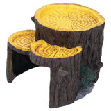 Resin Mini Stump Shape Hiding Hole Wooden Cave Artificial Aquarium Plants Ornaments for Shelter - 45-Degree Angle