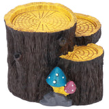 Resin Mini Stump Shape Hiding Hole Wooden Cave Artificial Aquarium Plants Ornaments for Shelter - Rear View