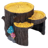 Resin Mini Stump Shape Hiding Hole Wooden Cave Artificial Aquarium Plants Ornaments for Shelter - Low Angle