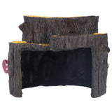Resin Mini Stump Shape Hiding Hole Wooden Cave Artificial Aquarium Plants Ornaments for Shelter - Extra Image
