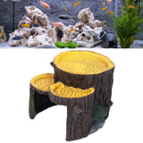 Resin Mini Stump Shape Hiding Hole Wooden Cave Artificial Aquarium Plants Ornaments for Shelter - Extra Image