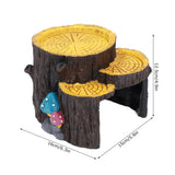 Resin Mini Stump Shape Hiding Hole Wooden Cave Artificial Aquarium Plants Ornaments for Shelter - Extra Image