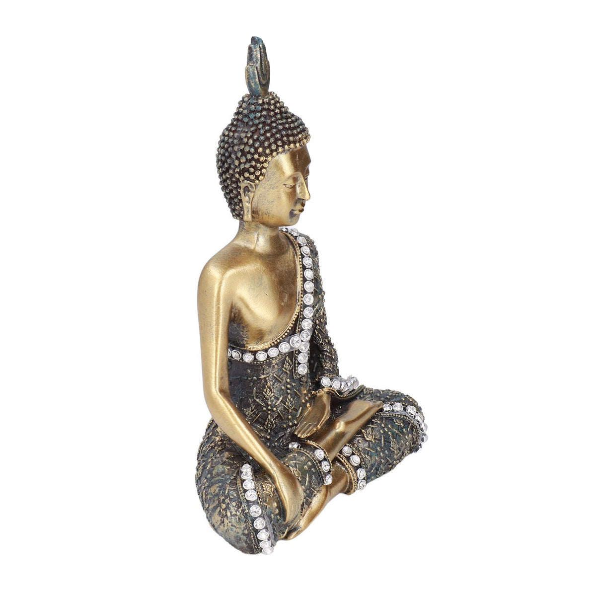 Buddha Ornament Resin Retro Small Decorative Desktop Sitting Buddha Statue for Home Office