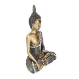 Buddha Ornament Resin Retro Small Decorative Desktop Sitting Buddha Statue for Home Office - Rear View