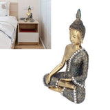 Buddha Ornament Resin Retro Small Decorative Desktop Sitting Buddha Statue for Home Office
