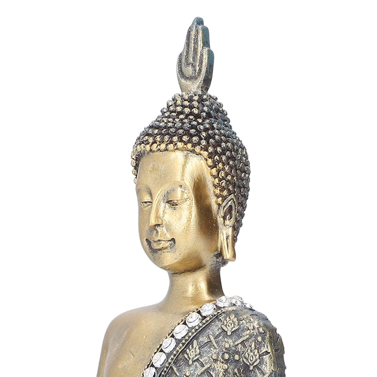 Buddha Ornament Resin Retro Small Decorative Desktop Sitting Buddha Statue for Home Office