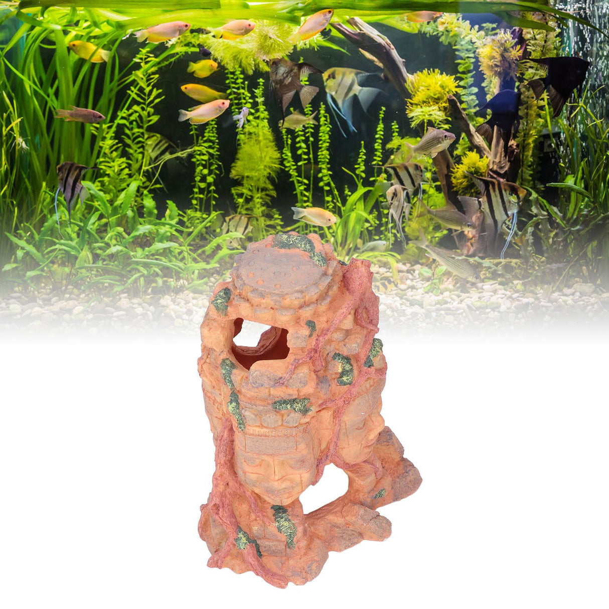 Reptile Shelter Resin Decorative Multipurpose Aquarium Buddha Ornament for Fish Tank Fountain