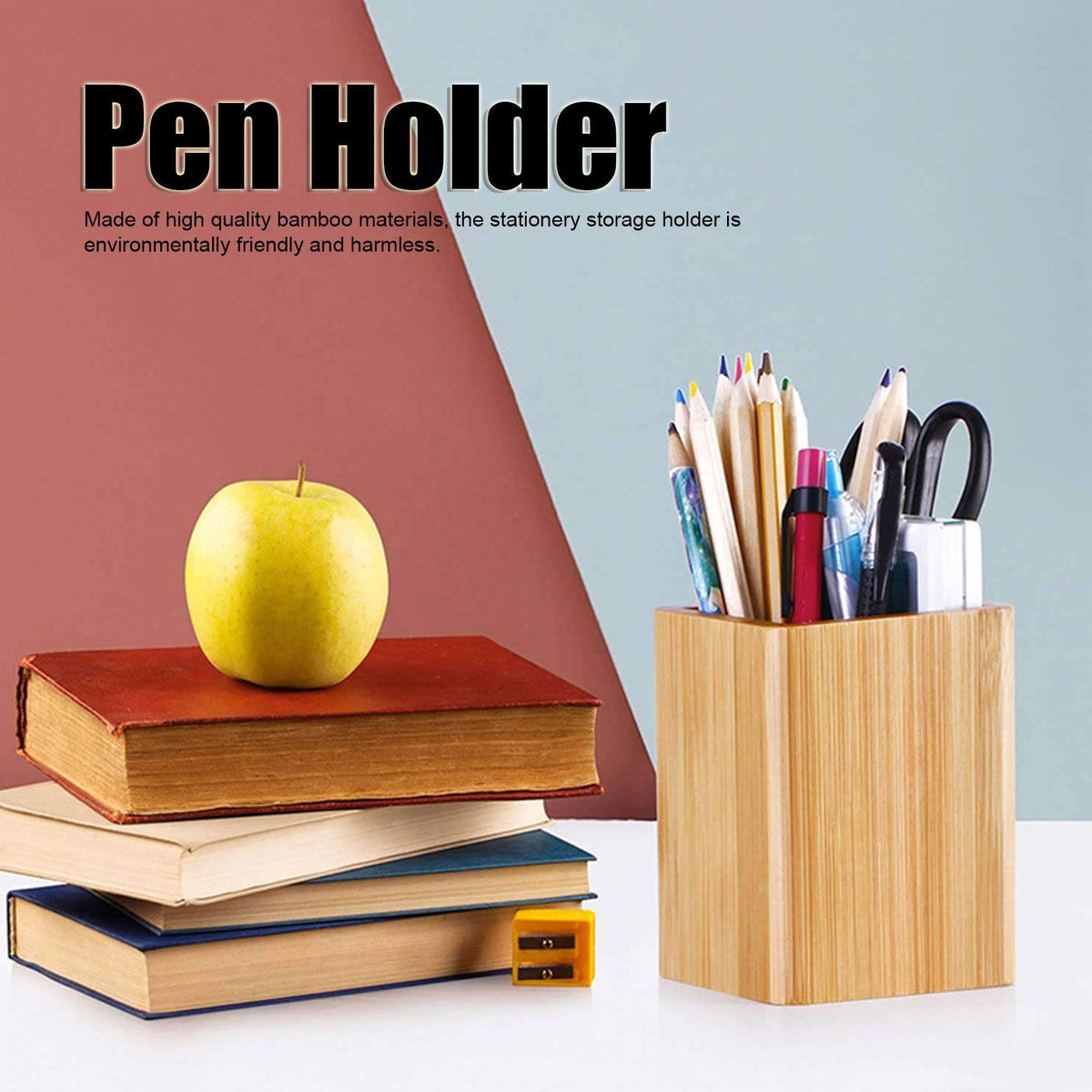 Pen Holder Sturdy Durable Environmentally Friendly Stationery Storage Organizer with Business Card Holder